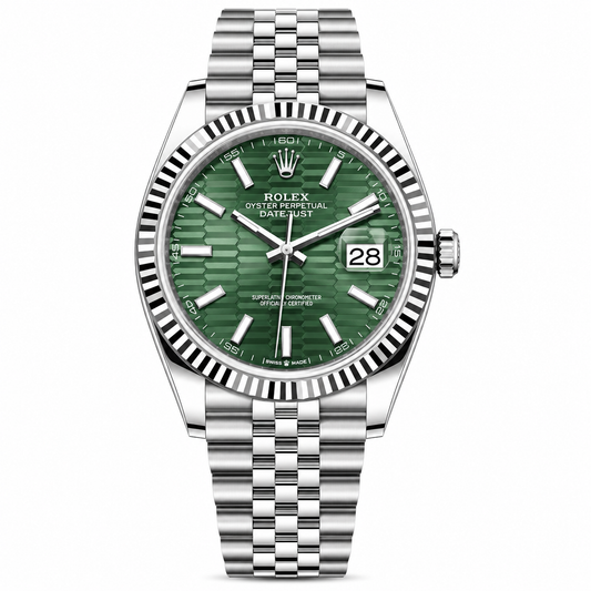 Rolex Datejust Steel Green Motif Dial Jubilee 36mm