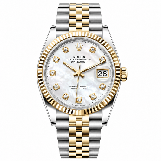 Rolex Datejust Two-Tone Yellow Gold Mother Of Pearl Diamonds Dial Jubilee 36mm