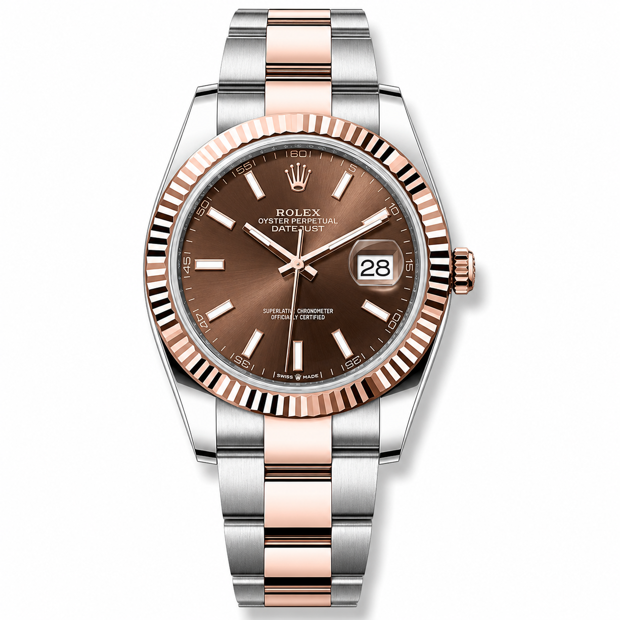 Rolex Datejust Rose Gold Chocolate 41mm Oyster