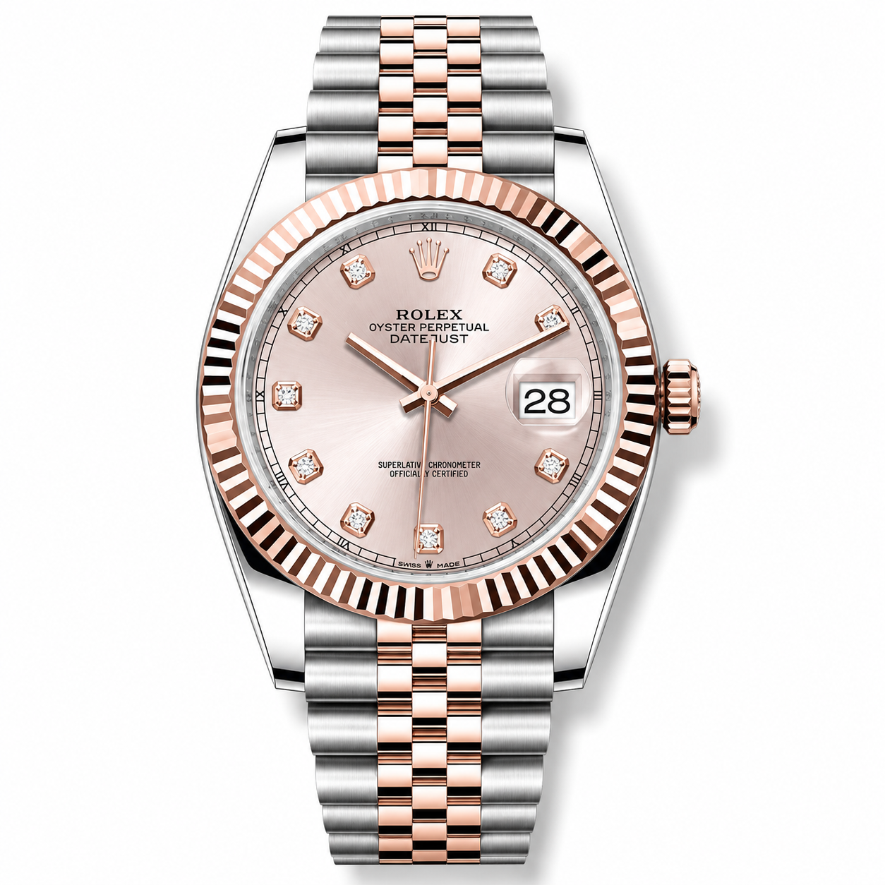 Rolex Datejust Sundust Rose Gold Diamond 41mm Jubilee