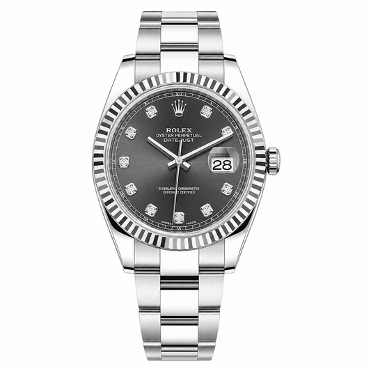 Rolex Datejust Dark Grey Diamond Dial 41mm Oyster