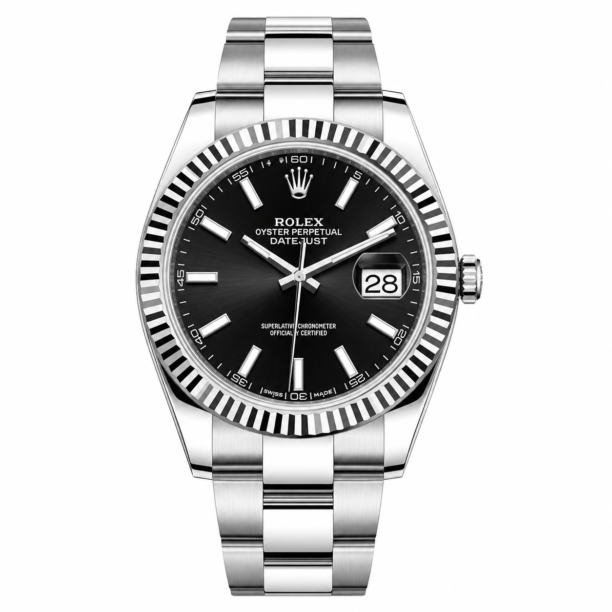 Rolex Datejust Black Sunburst Dial 41mm Oyster