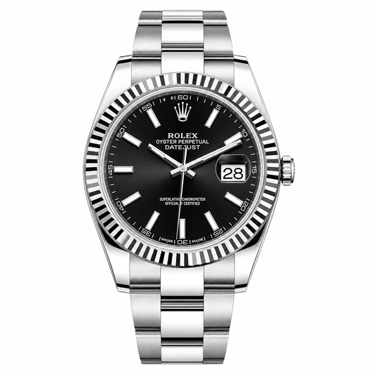 Rolex Datejust Black Sunburst Dial 41mm Oyster