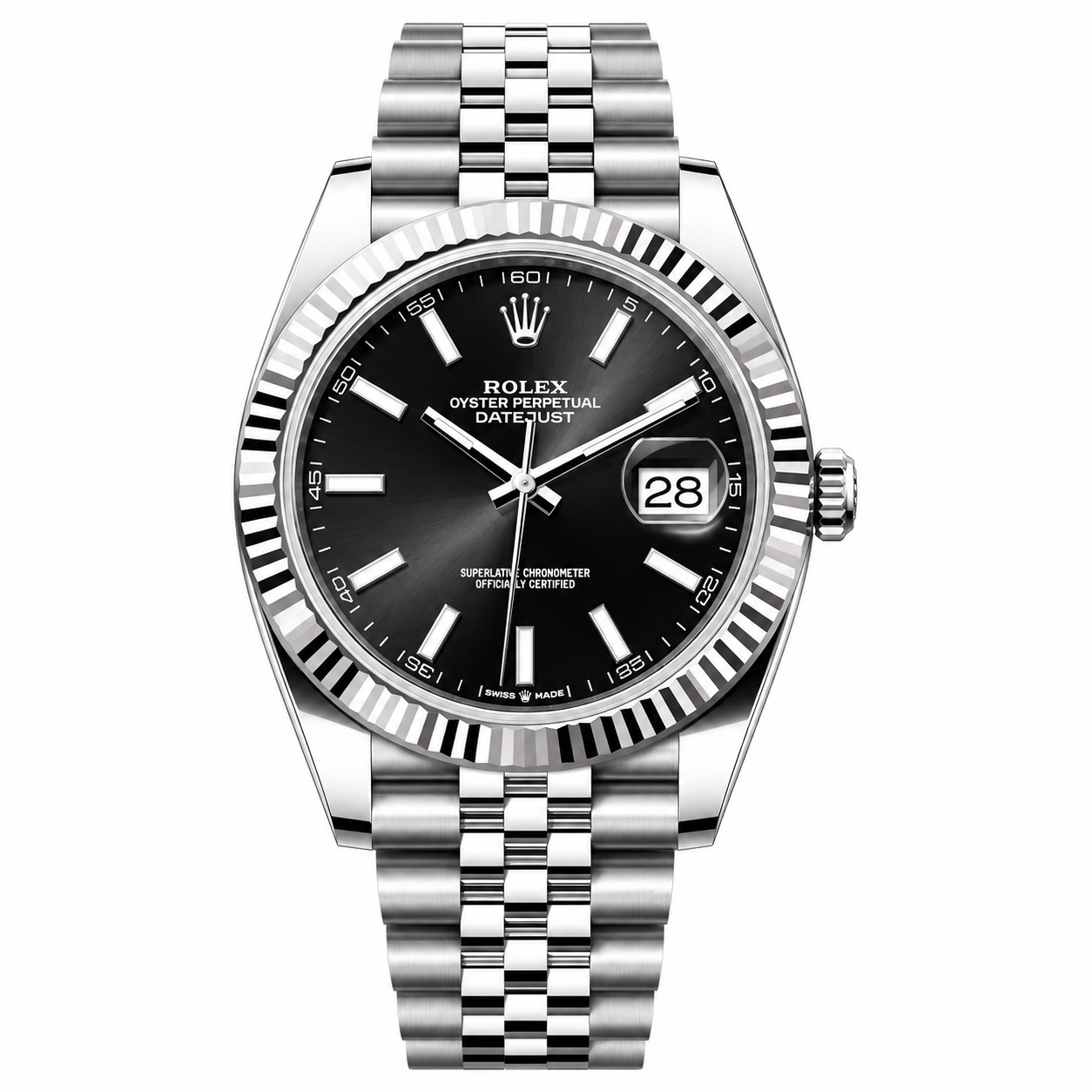 Rolex Datejust Black Dial OysterSteel Jubilee 41mm
