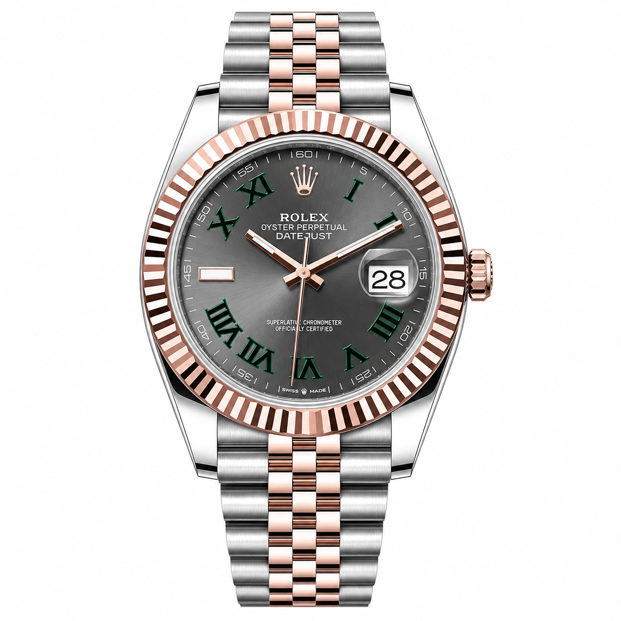 Rolex Datejust Wimbledon Dial Rose Gold Jubilee 41mm