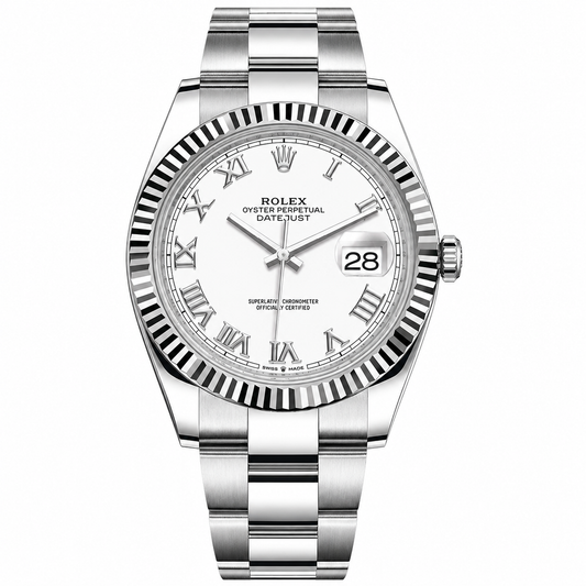 Rolex Datejust White Roman Dial Oyster 41mm