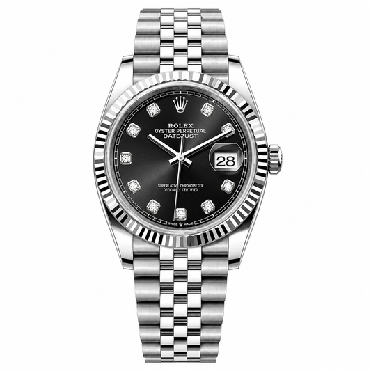Rolex Datejust Steel Black Diamonds Dial Jubilee 36mm