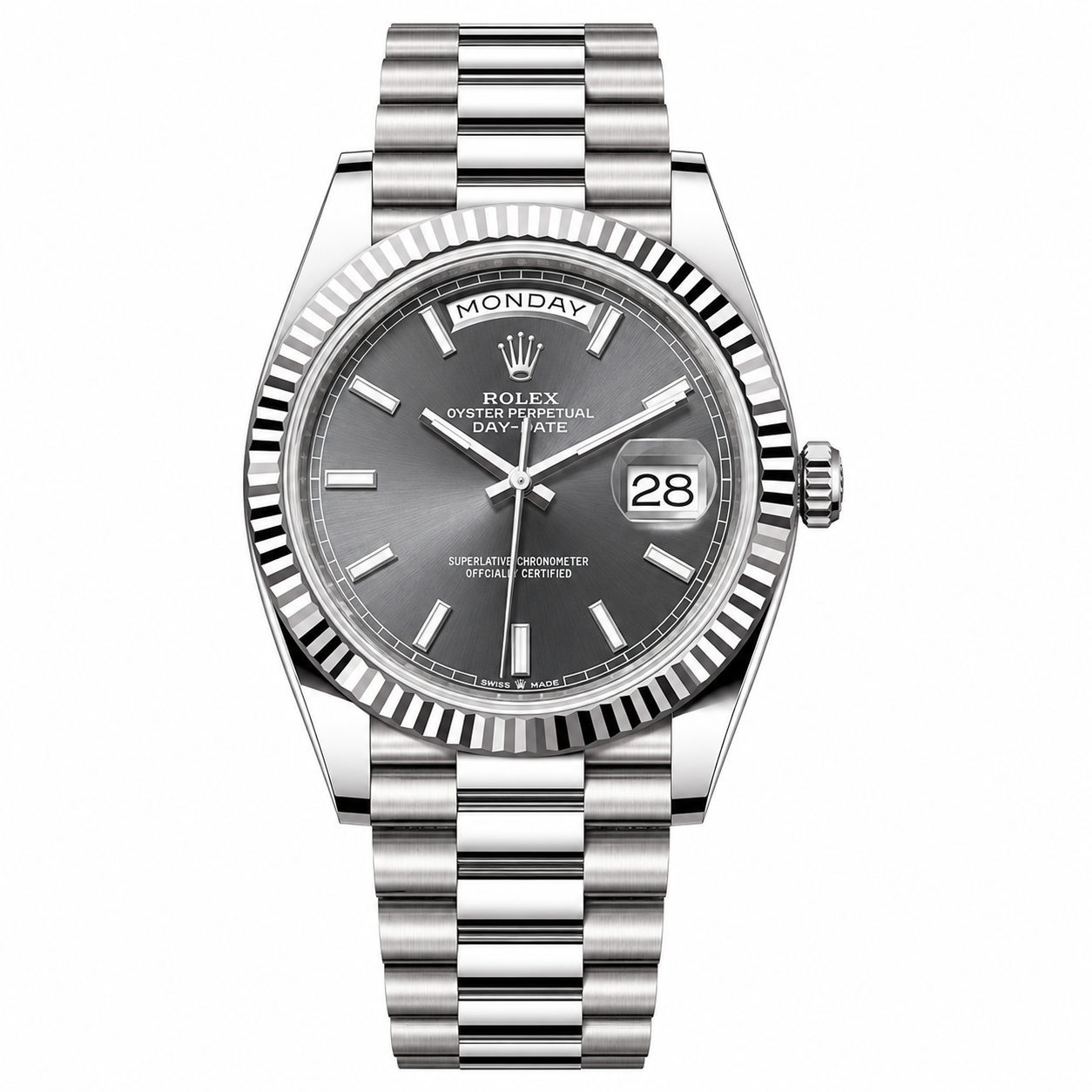 Rolex Day-Date Rhodium Grey Dial President 40mm