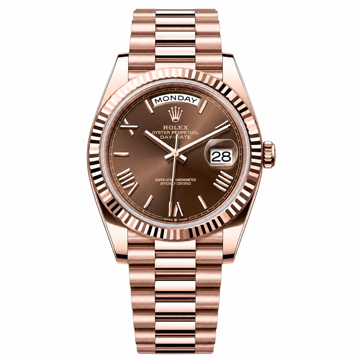 Rolex Day-Date Chocolate Dial Rose Gold President 40mm