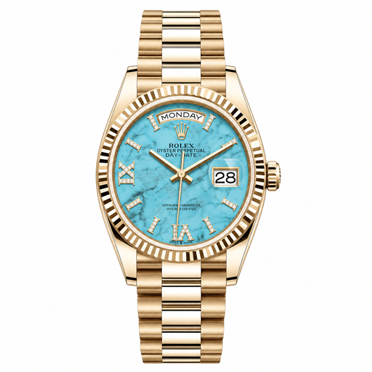 Rolex Day-Date Turquoise Dial Gold PRESIDENT 36mm