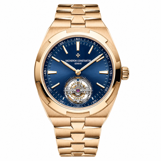 Vacheron Constantin Overseas Tourbillon Rose Gold Blue Dial