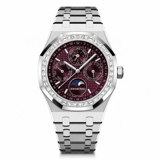 Audemars Piguet Royal Oak Chronografh Watch Purple Dial Baguette 41mm