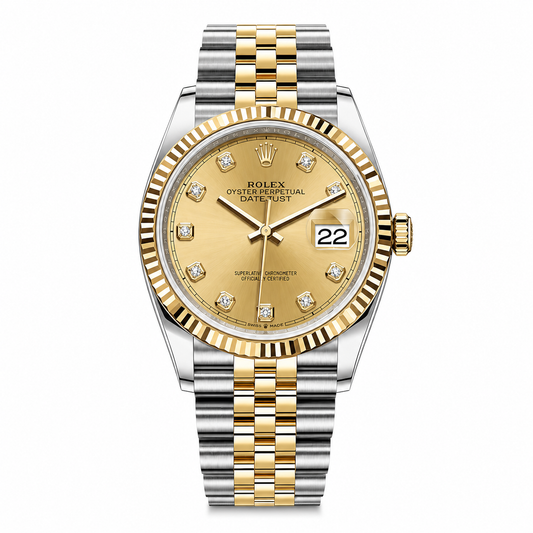 Rolex Datejust 36mm Two-Tone Yellow Diamonds Dial Jubilee