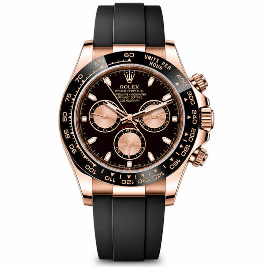 Rolex Cosmograph Daytona 40mm Everose Gold OysterFlex Chocolate Sunburst Dial
