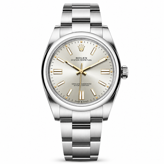 Rolex Oyster Perpetual 41mm Silver Sunburst Dial