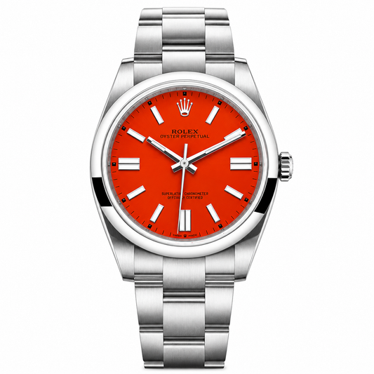 Rolex Oyster Perpetual 41mm Coral Red Dial