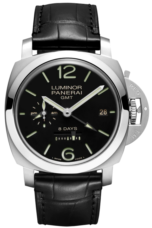 Panerai Luminor 1950 8Days Gmt Acciaio 44mm Black Dial