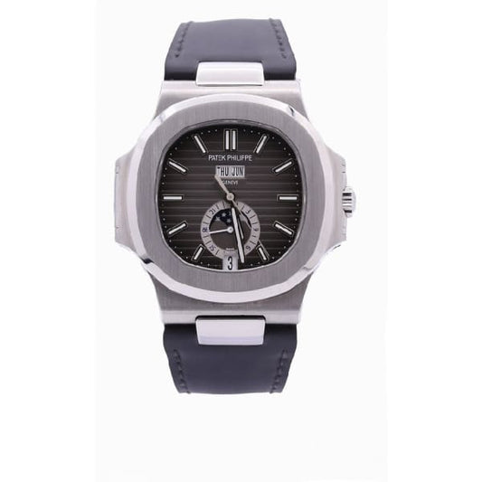 Patek Philippe Nautilus Automatic Gmt Moonphase Black Dial Stainless Steel 40.5mm