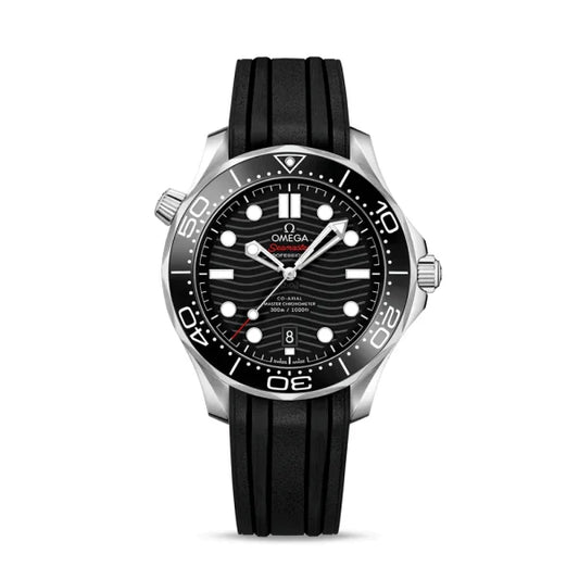 Omega Diver 300M CoAxial Master Chronometer Black Dial Rubber Strap 42 mm