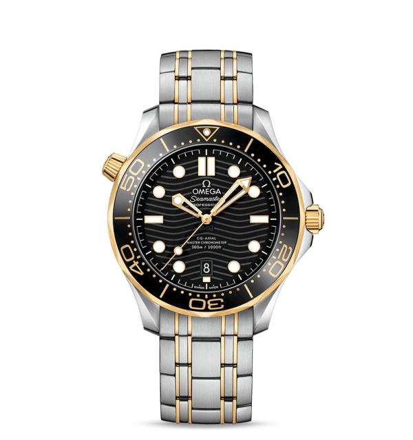 Omega Diver 300M CoAxial Master Chronometer Two Tone Black Dial 42 mm