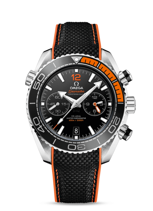 Omega Planet Ocean 600M CoAxial Master Chronografh Black Orange Strap 45.5 mm