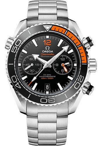 Omega Planet Ocean 600M CoAxial Master Chronografh Steel Black Orange Strap 45.5 mm