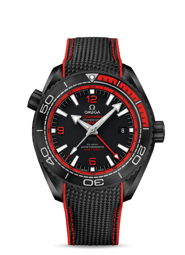 Omega Planet Ocean 600M CoAxial Master GMT Black Red 43.5 mm