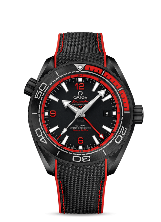 Omega Planet Ocean 600M CoAxial Master GMT Black Red 43.5 mm