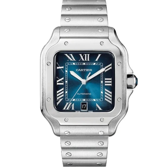 Cartier Santos Watch 40mm Steel Blue Dial