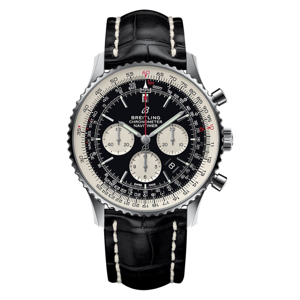 Breitling Navitimer 1 B01 Chronograph Stainless Steel Black Dial Automatic Gents Watch