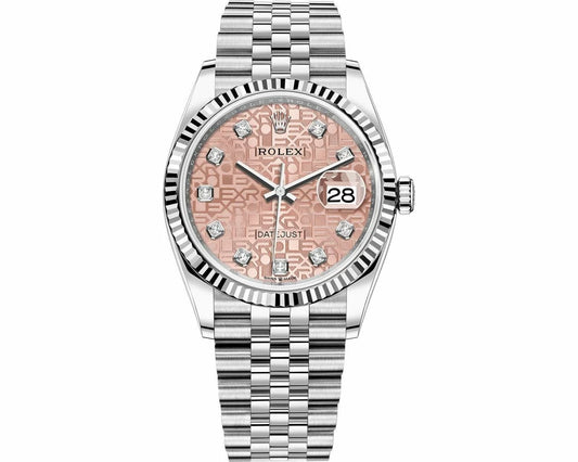 Rolex Datejust Rolex Pink Dial 36mm Steel Jubilee