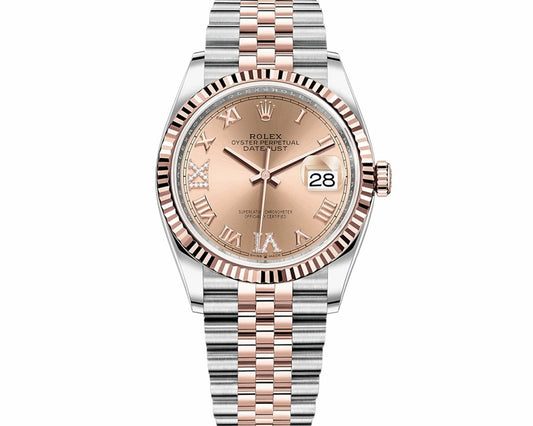 Rolex Datejust 36MM Edelstahl Two Tone Rose Gold Dial