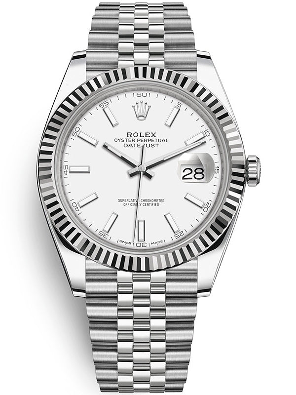 Rolex Datejust Steel White Dial Jubilee