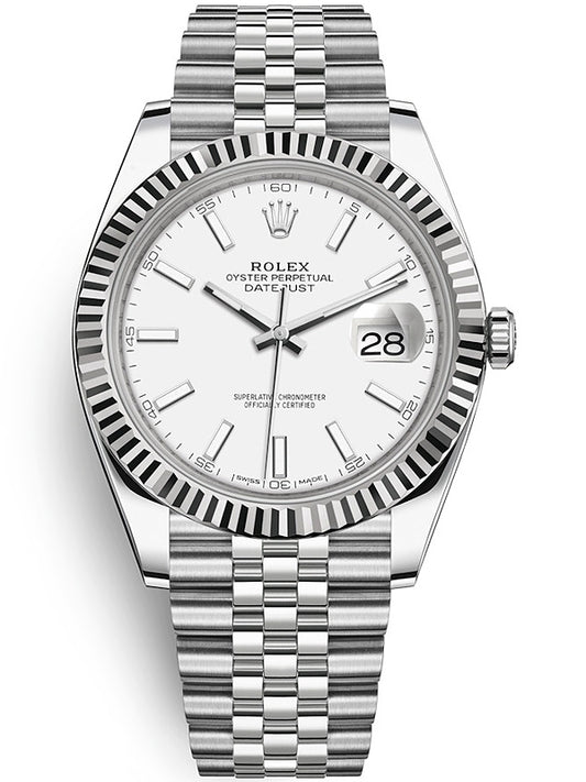 Rolex Datejust Steel White Dial Jubilee