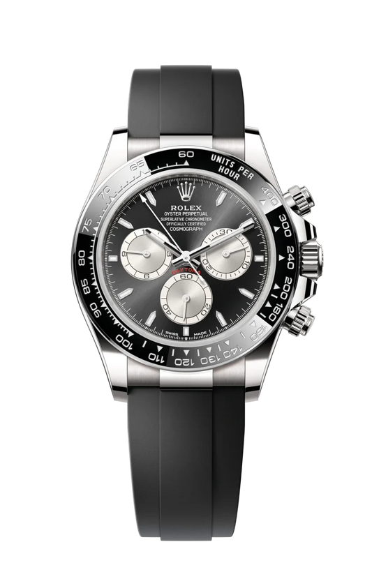 Rolex Cosmograph Daytona White Gold Black & Steel Index Oysterflex