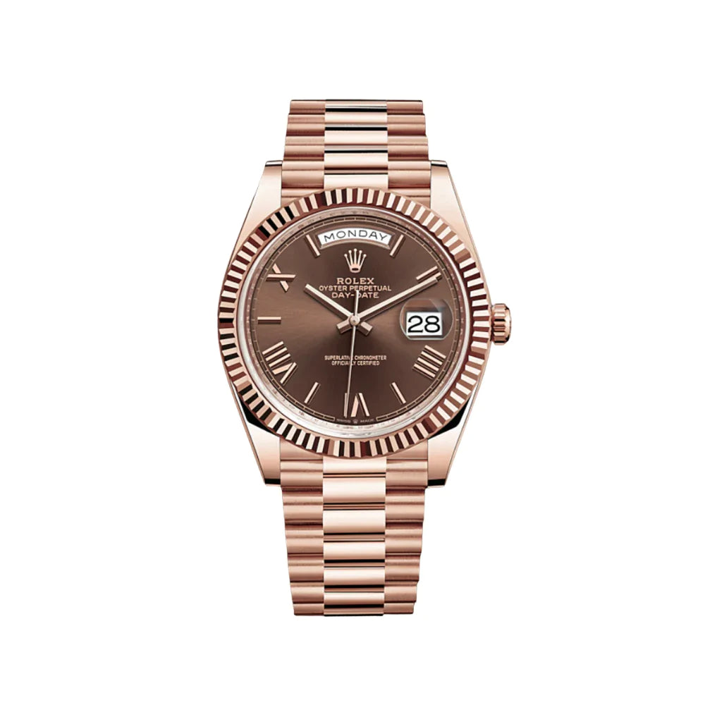 Rolex Day-Date Chocolate Roman Dial Everose Gold President