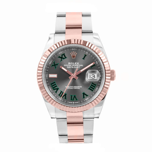 Rolex Datejust Wimbledon Two Tone Pink Gold Oyster