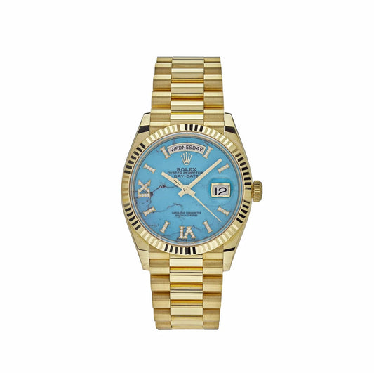 Rolex Day-Date 36mm Yellow Gold President Turquoise Dial