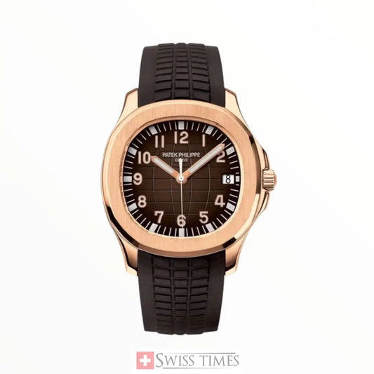 Aquanaut Rose Gold Brown Dial Mens Watch 42.2mm