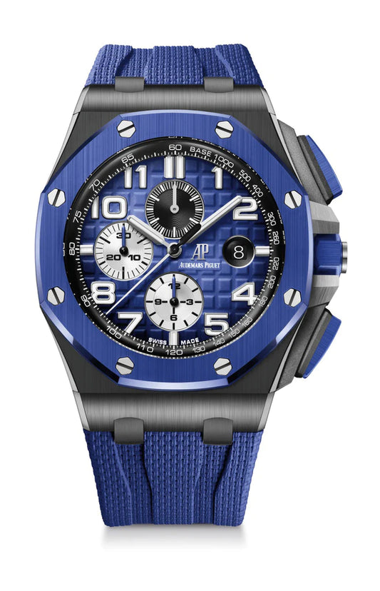 Audemars Piguet Royal Oak Offshore Selfwinding Chronograph Black Ceramic 44mm Blue Dial Blue Ceramic Bezel