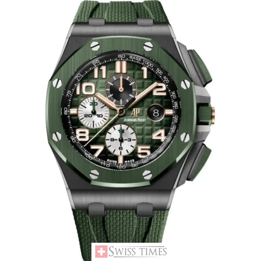 Audemars Piguet Royal Oak Offshore Selfwinding Chronograph Black Ceramic 44mm Green Dial Ceramic Bezel