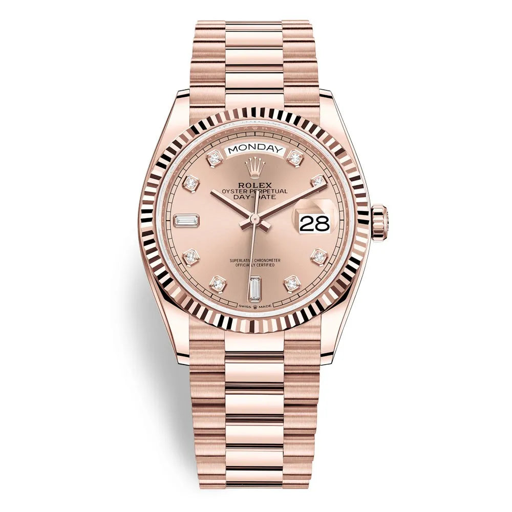 Rolex Day-Date 36mm Rose Gold President Baguette Dial