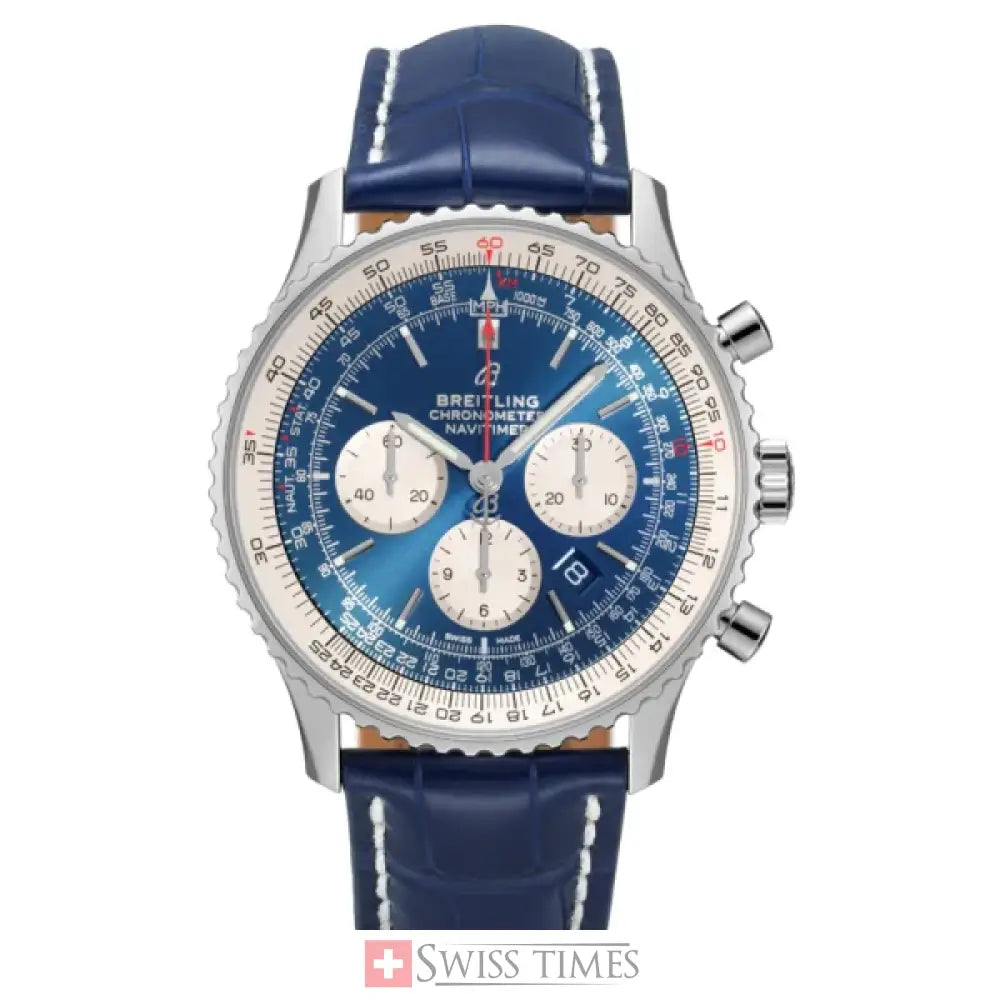 Breitling Navitimer 1 B01 Chronograph Stainless Steel Blue Dial Automatic Gents Watch