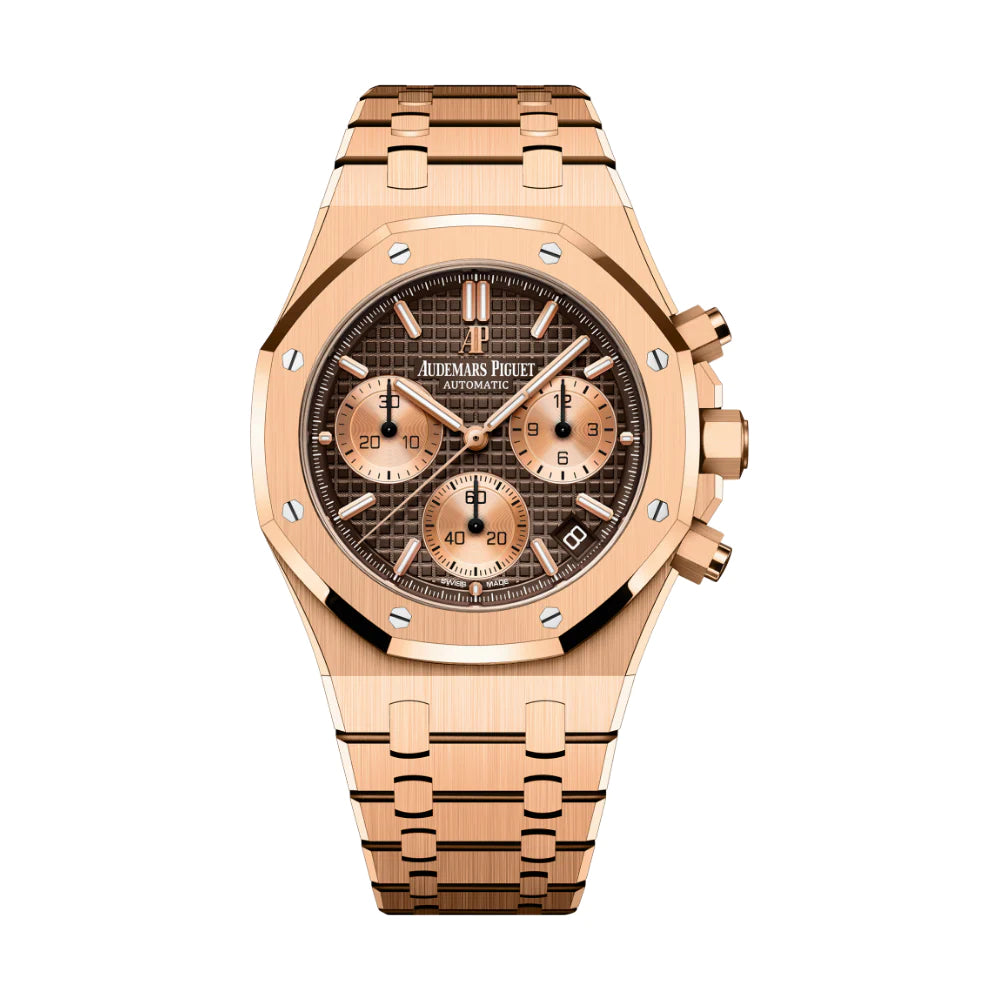 Audemars Piguet Royal Oak Chronografh Watch Everose Gold Brown Dial 41mm