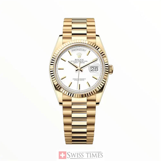 D-Date 36mm Yellow Gold President White Dial