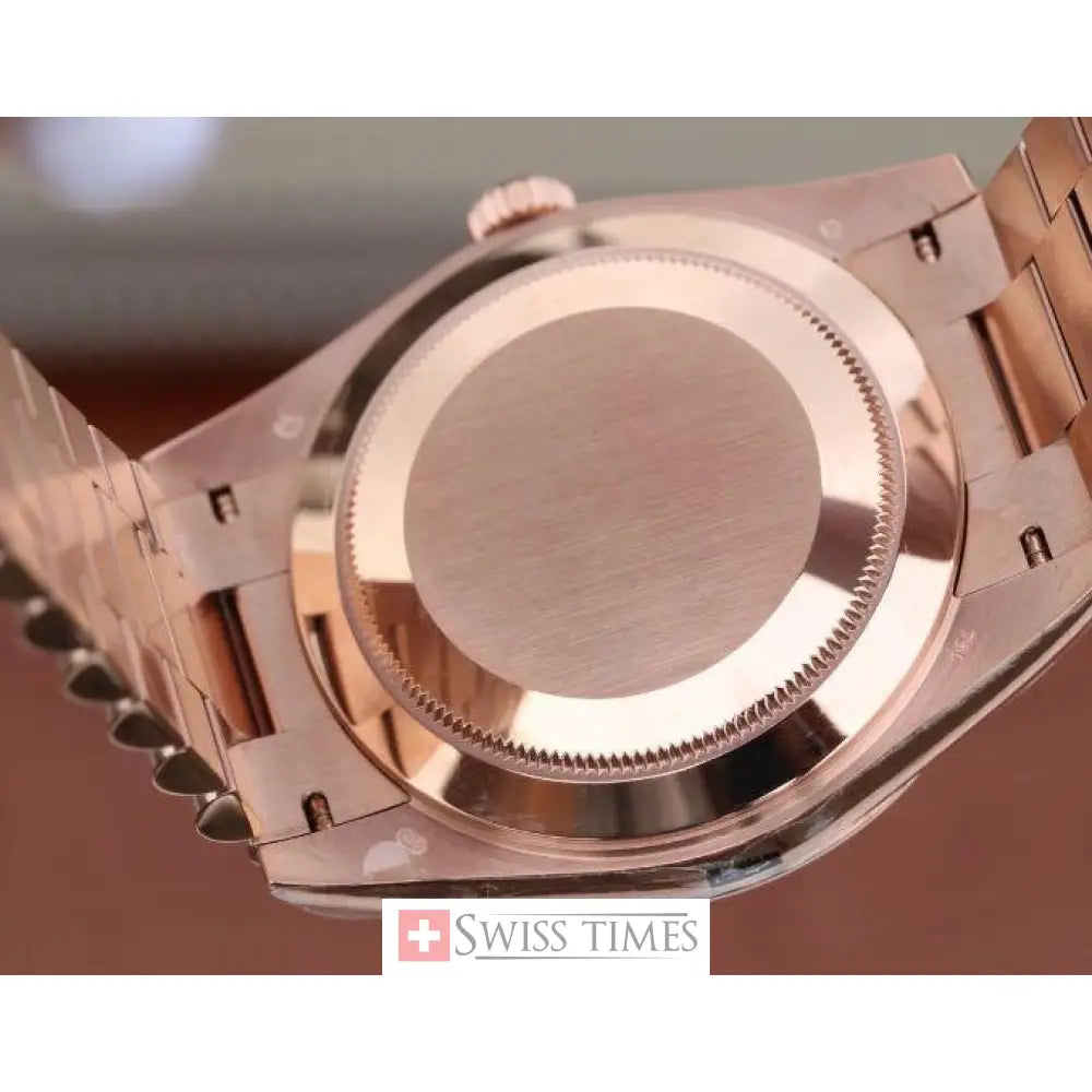 D-Date Chocolate Roman Dial Everose Gold President