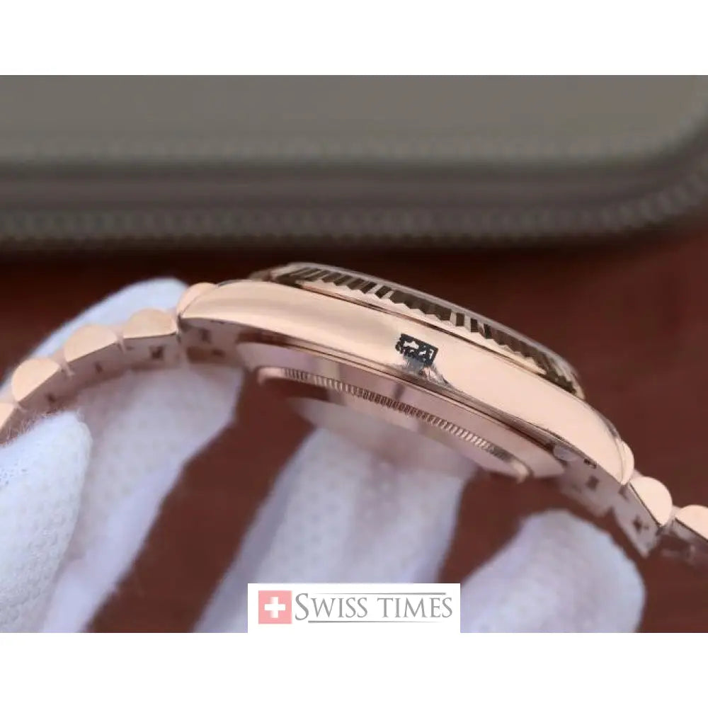 D-Date Chocolate Roman Dial Everose Gold President