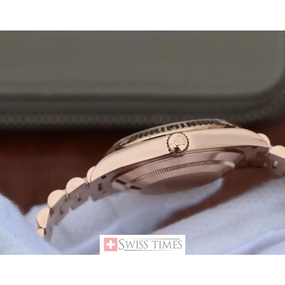 D-Date Chocolate Roman Dial Everose Gold President