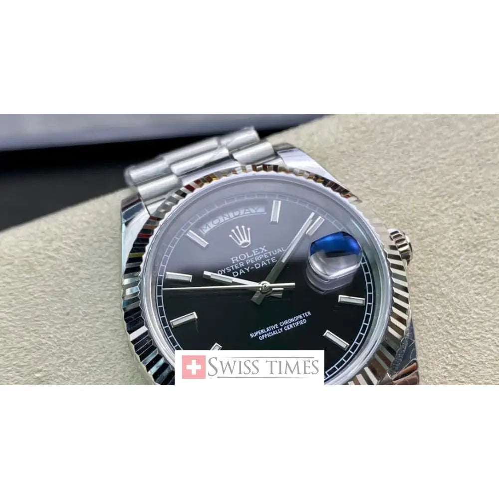 D-Date Steel Black Dial President