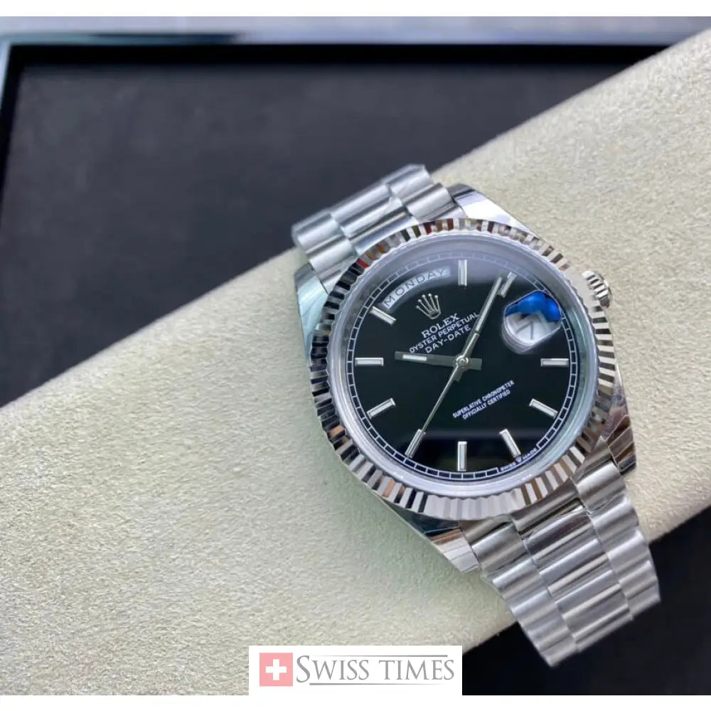 D-Date Steel Black Dial President